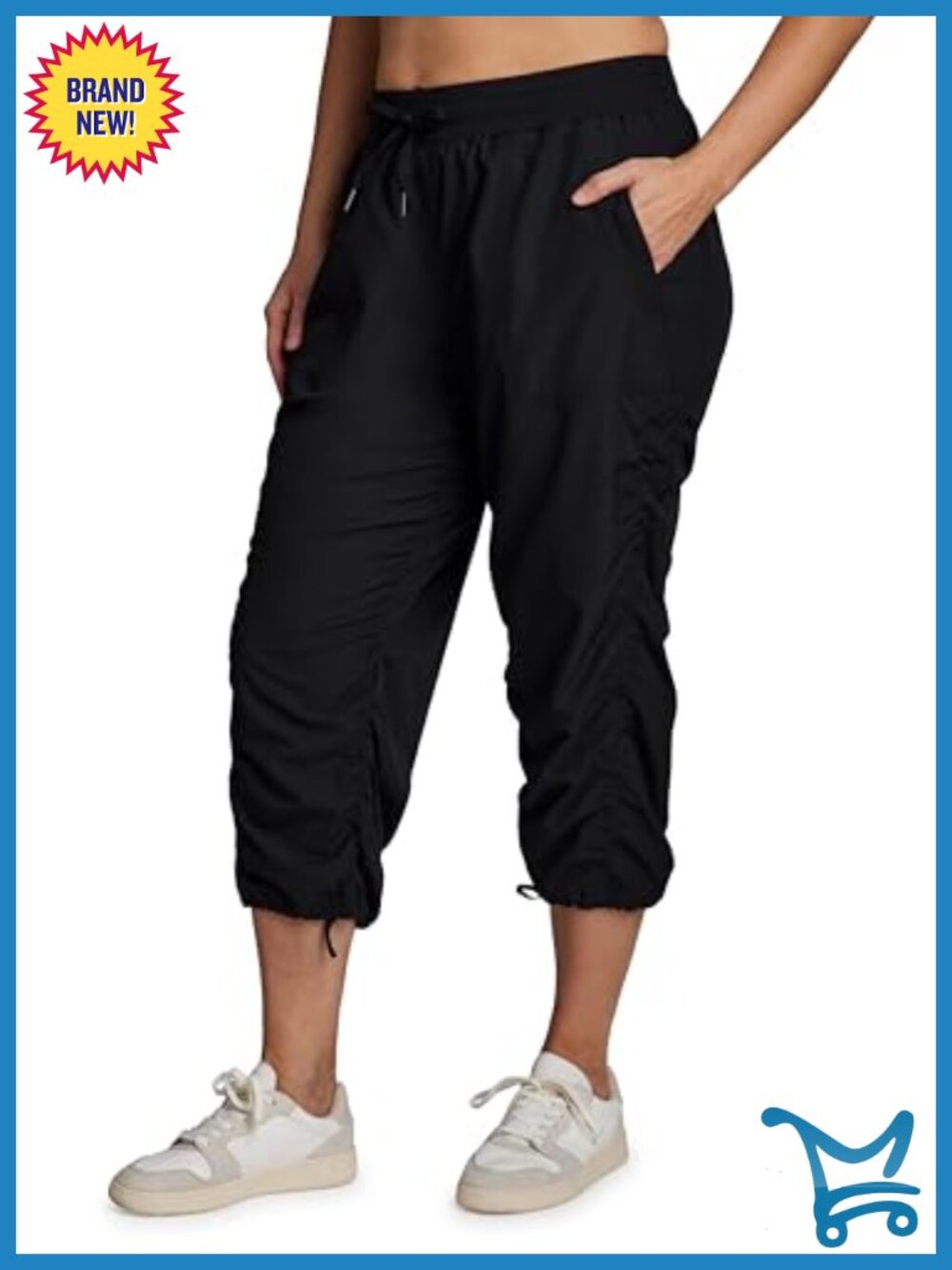Lightweight Woven Drawstring Capri Pants